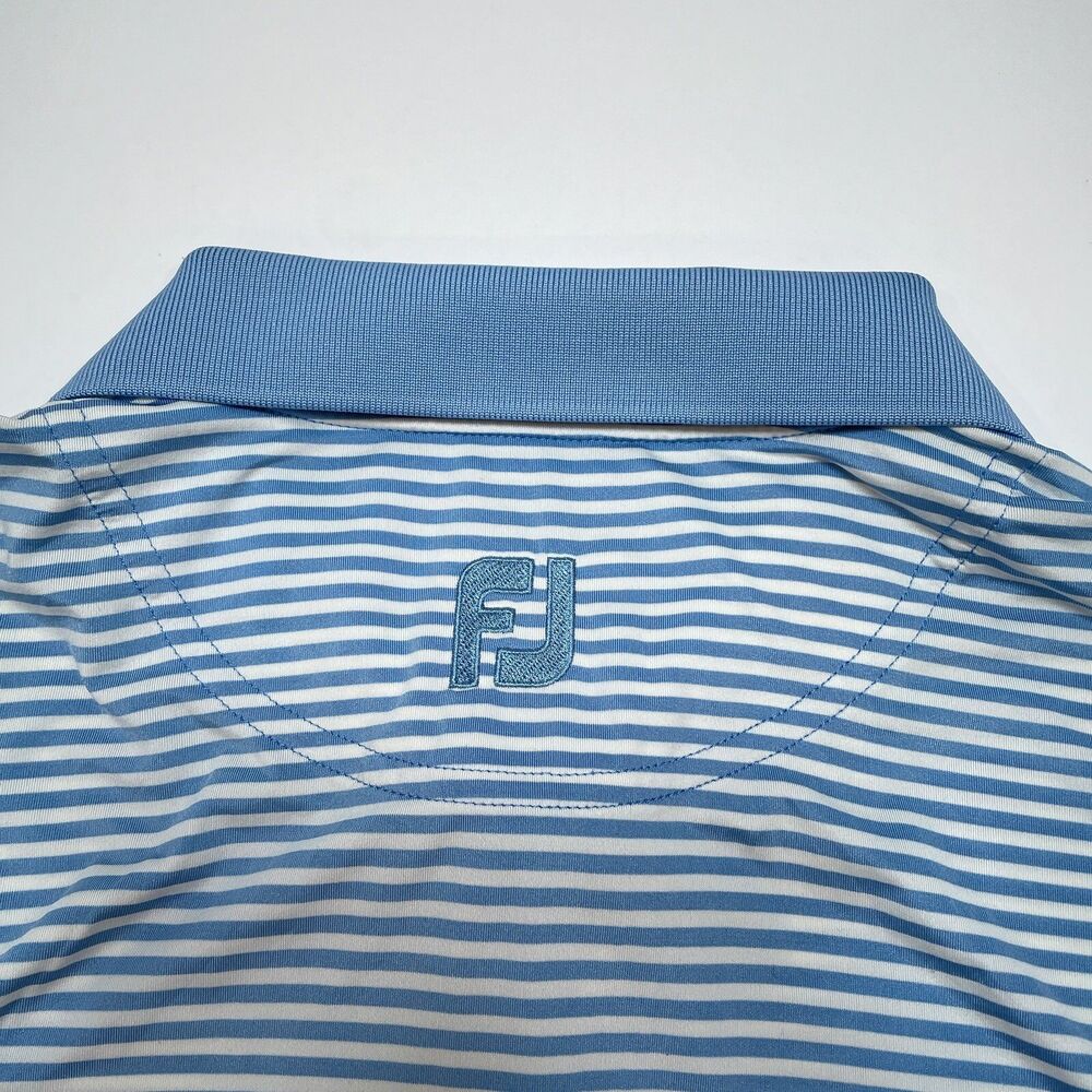 Miacomet Golf Polo Shirt Men Size XL Blue Striped FootJoy Nantucket Country Club - Picture 7 of 11